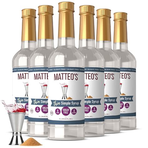 Amazon.com : Matteo's Simple Sugar-Free Syrup - Simple Syrup for Coffee ...