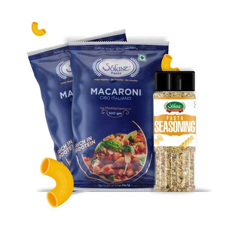 Solasz Macaroni Pasta with Pasta Seasoning Combo | Slow Dried Pasta for ...