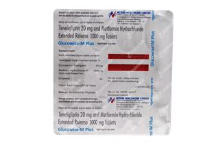 Glucowise M Plus 20/1000 MG Er | Order Glucowise M Plus 20/1000 MG ...
