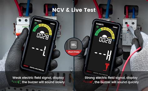 KAIWEETS Tester Rechargeable Multimeter Large Screen 6000 Count DC/AC ...