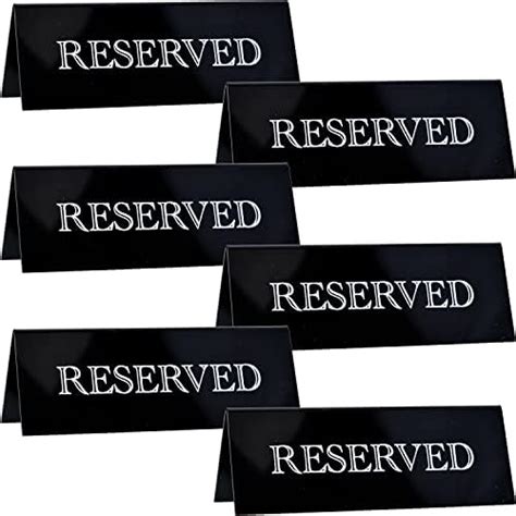 6 Pieces Acrylic Reserved Table Sign- 7.9 x 2.7 Inches Guest ...
