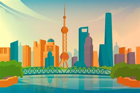 City landmarks - background for video conferencing | Free Vector