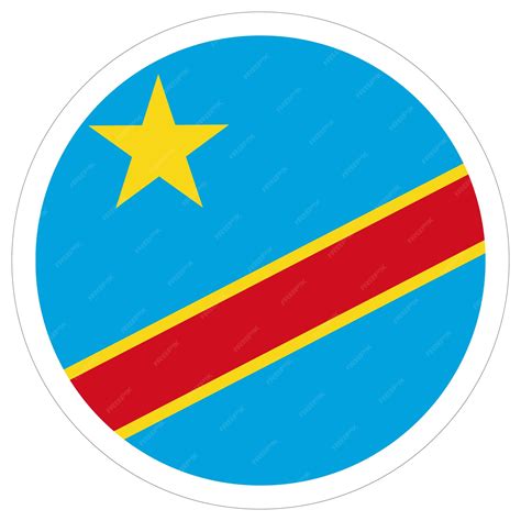 Premium Vector | Democratic republic of congo flag in round circle ...