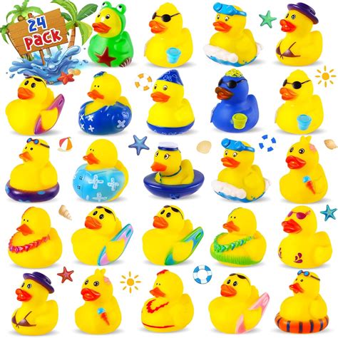 Amazon.com: 24 Pack Summer Rubber Ducks Jeep Ducks for Ducking Assorted ...