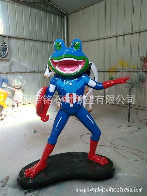 现货卡通青蛙雕塑玻璃钢青蛙王子蛙小侠牛蛙餐厅蛙来哒雕塑可定制-阿里巴巴