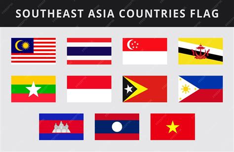 Premium Vector | Collection of Southeast Asia Country Flags