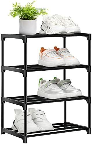 OLYREO Shoe Rack Stackable Small Shoe Racks 4 Tier Footware Storage ...