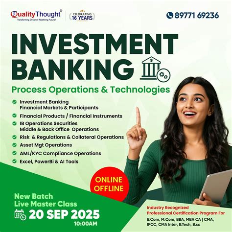 Free Master Class on Investment Banking Training – 20th September 2025 ...