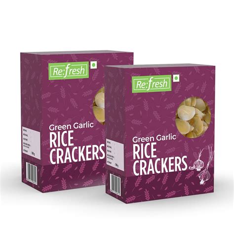 Refresh Green Garlic Healthy Rice Crackers 200 GM | Khichiya Papad ...
