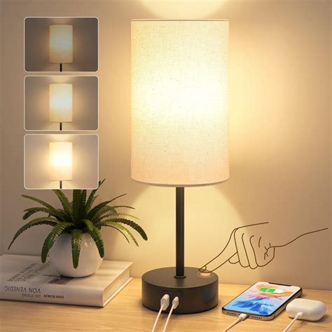 STANBOW Bedside Lamp, Touch Lamp Bedside with USB A+C Charging Ports, 3 ...