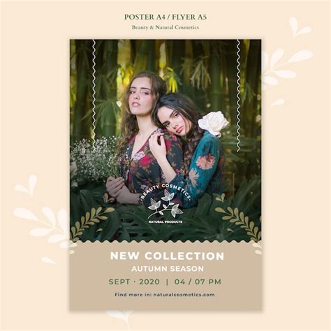 Natural cosmetics poster template | Free PSD