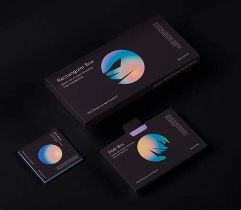 Boxes Set Product PSD Branding Mockup