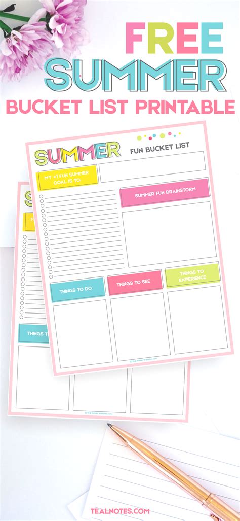 Summer Bucket List Template - Printable Word Searches