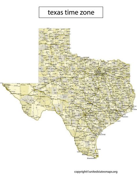 Texas time zone map - statekasl