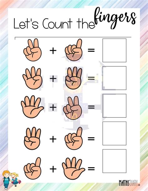Finger Addition Worksheets For Kindergarten - Free Worksheets Printable
