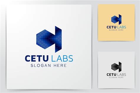 Początkowa litera C geometryczne, nowoczesne pomysły na logo. negatywna ...