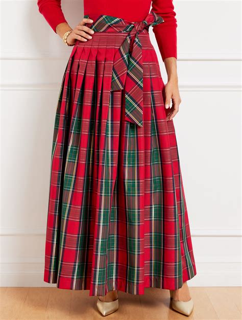 Taffeta Fit & Flare Skirt - Plaid | Talbots