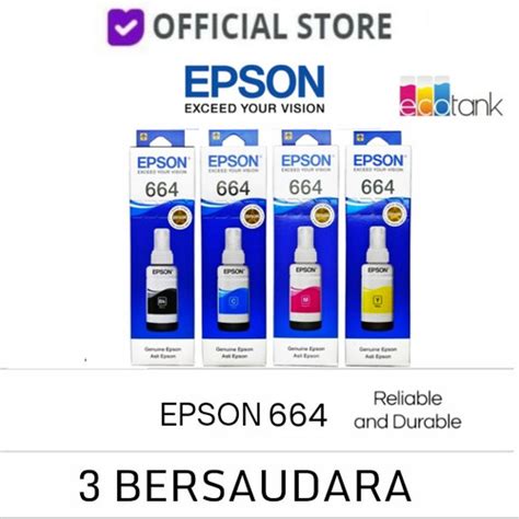 Jual Tinta epson 664 original black & colour L100 L110 L120 L200 L220 ...