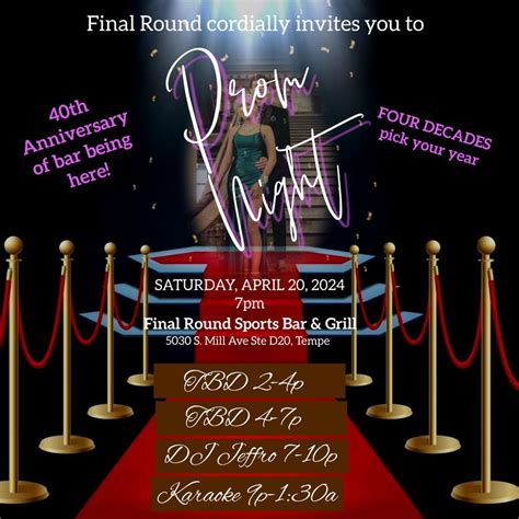 40th Anniversary PROM Night, 5030 S Mill Ave, Ste D20, Tempe, AZ ...