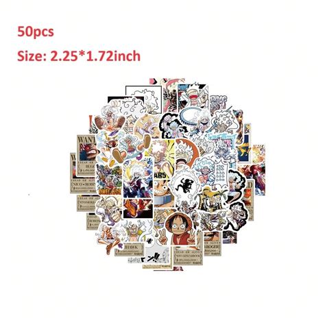 Bandai 50-110Pcs One Piece Wanted Stickers Cartoon Notebook Skateboard ...