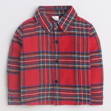 Shop Online Boys Red Plaid Print Shirt and Pant Formal Set at ₹1398