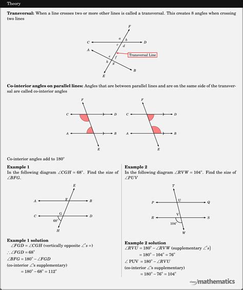 Co-interior Angles on Parallel Lines - Maths - Year 7 - NSW