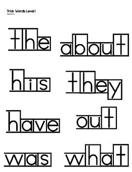 Image result for Trick Words. Example