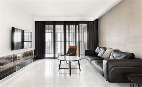 极简现代风格客厅布置 – 设计本装修效果图