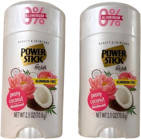 Amazon.com : Power Stick, Aluminum-Free, Peony Coconut Deodorant ...