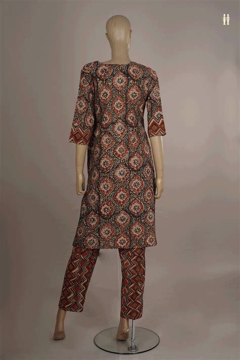 Round Neck Allover Design Multicolor Kalamkari Salwar Set – Sundari Silks