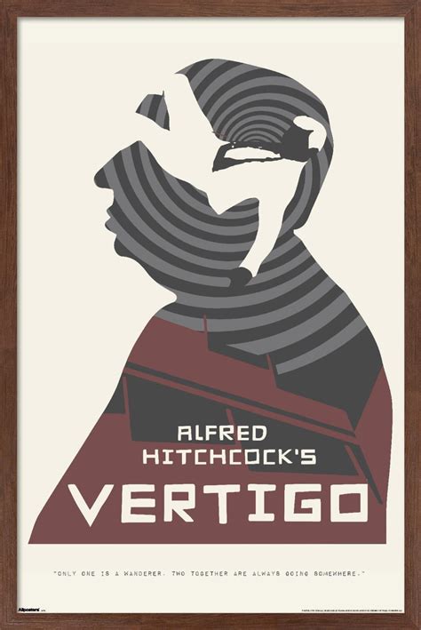 Alfred Hitchcock - Vertigo (1958) Silhouette Wall Poster, 22.375" x 34 ...