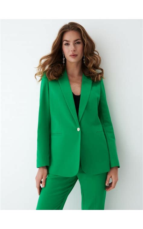 Zielona marynarka Kolor zielony - MOHITO - 1241N-76X