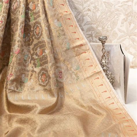 Gold Tissue Tilfi Kota Paithani Saree with Zari and Silk Motifs ...