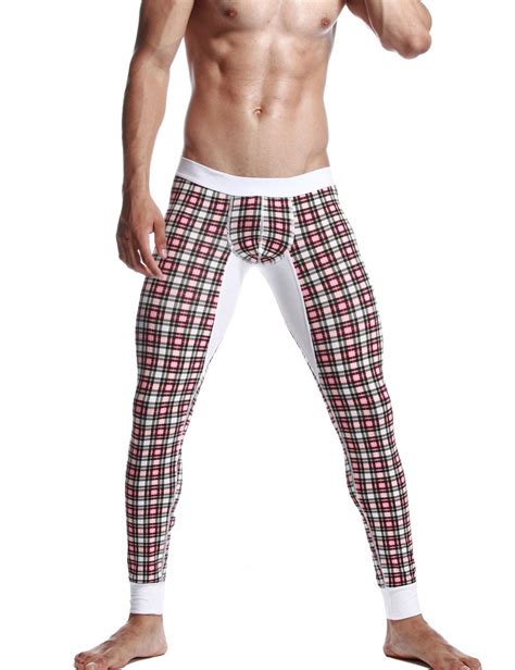 SEOBEAN Mens Sexy Low Rise Long Underwear Plaid Long John 30401 – SEOBEAN®