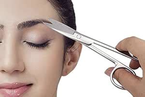 Wizme Stainless Steel Hair Trimming Scissor For Moustache Beard Eyebrow ...