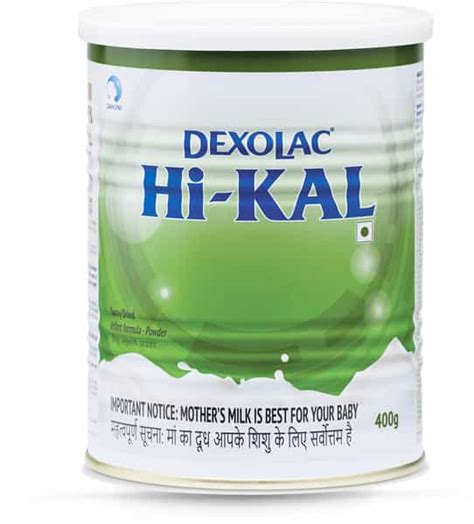 Buy DEXOLAC HI KAL INFANT FORMULA BABY FOOD TIN OF 400 G Online & Get ...