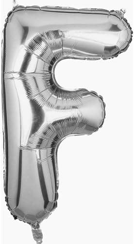 Flyloons Silver F Letter Foil Balloon Alphabets Balloons - Size 16 Inch ...