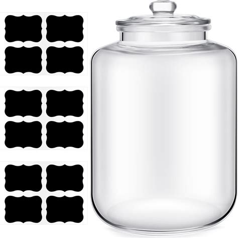 Amazon.com: Yaomiao 4 Gallon Glass Jar with Lid Large Cookie Jar with ...