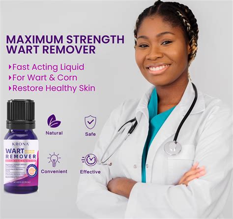 KRONA Gel líquido de acción rápida de máxima resistencia, removedor de verrugas, removedor de ...