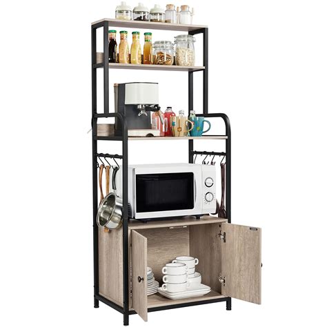Buy Yaheetech 4-Tier Kitchen Bakers Rack with Storage Cabinet and Hutch ...