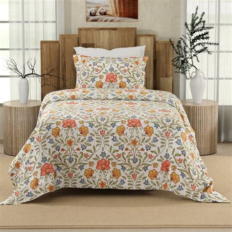 Buy COLOR SENSE Serenity Cotton 200TC Floral Print 2Pcs Single Bedsheet ...