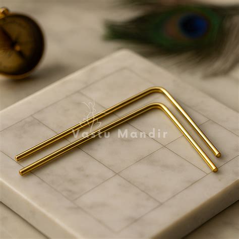 Brass Plain Dowsing Rod Pair – Vastu Remedy for Basic Aura Energy Dete ...