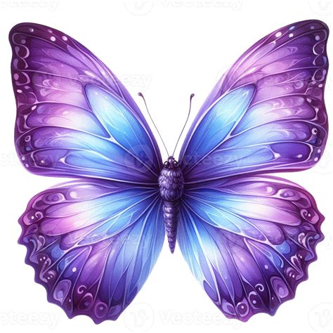 AI generated Purple Violet beautiful butterfly drawing watercolor clip ...