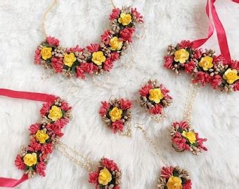 Buy Multi Color Floral Jewellry for Bridal Necklace,earrings, Mang Tika ...
