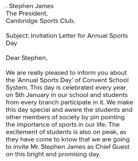 Write a letter to the police commissioner, inviting him to be the chief ...