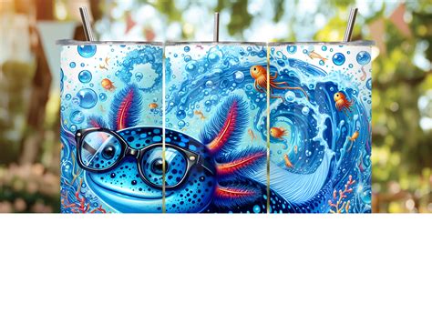 Axolotl Glasses Ocean Scene Tumbler Wrap Grafica di SAVA STORE ...