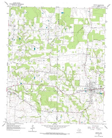 Detroit topographic map 1:24,000 scale, Texas