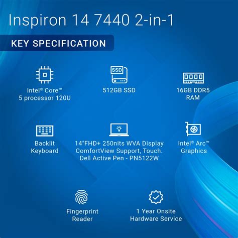Dell Inspiron 7440 Core 5 120U / Win 11 + Office H&S 2021 / 16GB DDR5 ...