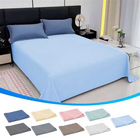 Viadha Bed Sheet Sets Luxury Microfiber Queen Solid Color 220x230cm ...