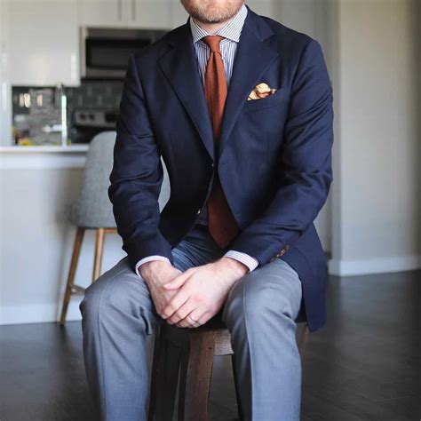 Blue Blazer Grey Pants Outfit at Martha Gonzales blog